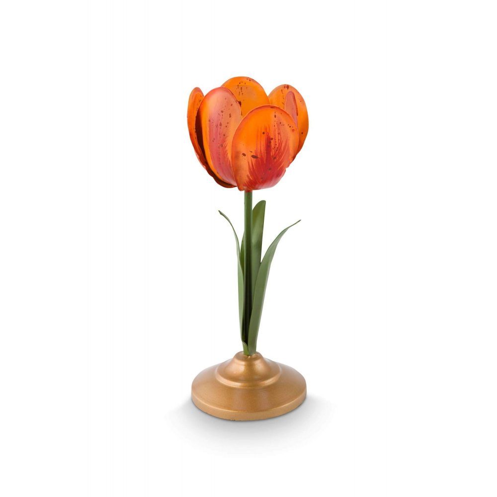 PIP STUDIO - METALLIC CANDLE HOLDER TOULIP ORANGE 21cm 