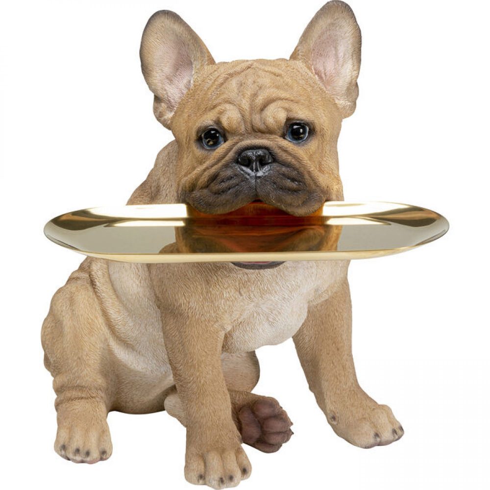 DECORATIVE DOG FRANCE BULLDOG WITH TRAY 40cm