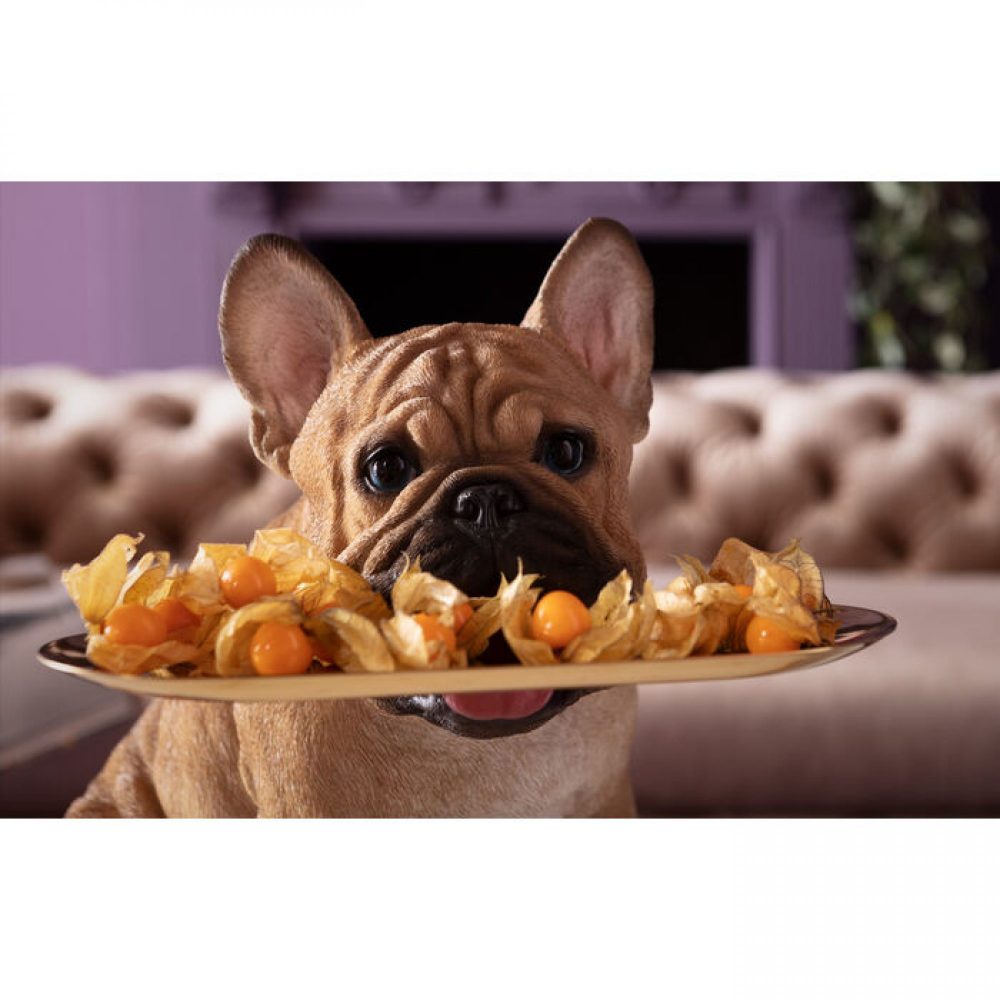 DECORATIVE DOG FRANCE BULLDOG WITH TRAY 40cm