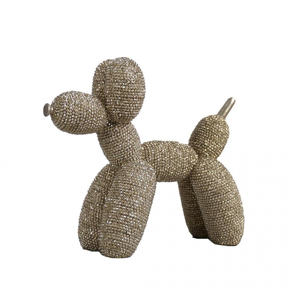 DECORATIVE GOLD DOG  ''POODLE''   15.5cm