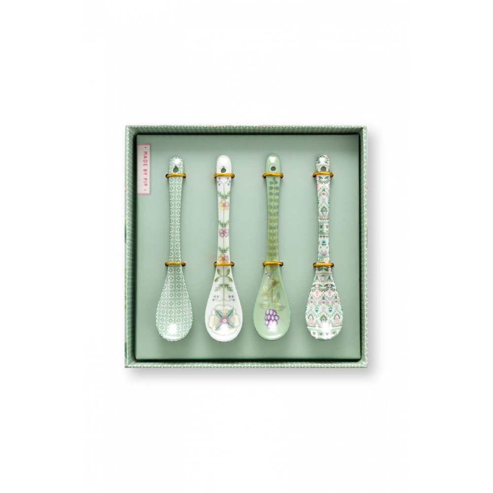 PIP STUDIO -  ΣΕΤ/4 ΠΟΡΣΕΛΑΝΙΝΑ ΚΟΥΤΑΛΙΑ LILLY & LOTUS GREEN 13cm