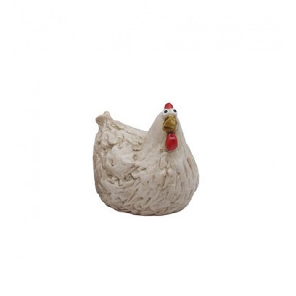 DECORATIVE WHITE CHICKEN 13cm 