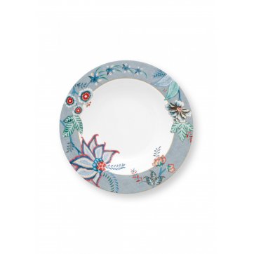 Pip Studio PIP STUDIO DEEP PLATE FLOWER FESTIVAL LIGHT BLUE - PORCELAIN 21,5cm