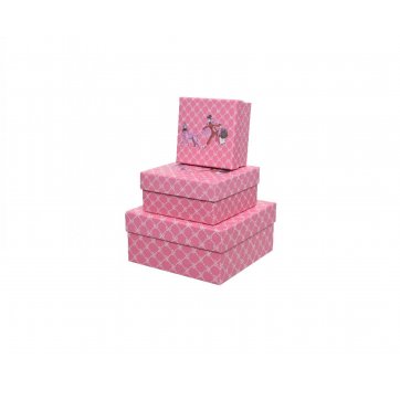 KAEMINGK SET OF 3 BOXES IN PINK