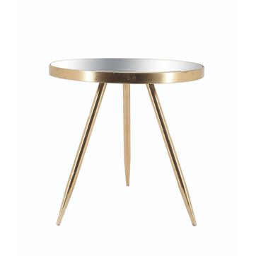 HOMEGURU METALLIC ROUND TABLE GOLD WITH MIRROR
