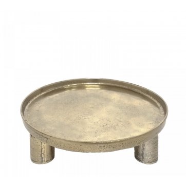 HOMEGURU DECORATIVE METALLIC TRAY GOLD WITH 3 LEGS