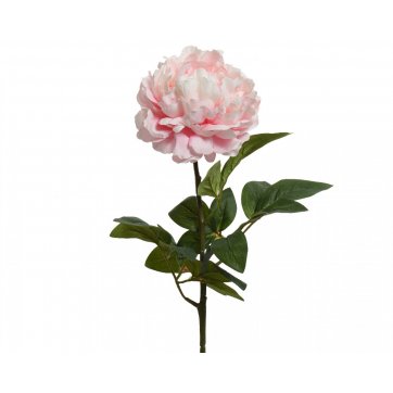 KAEMINGK ARTIFICIAL PEONIA PINK WITH GREEN LEAFS