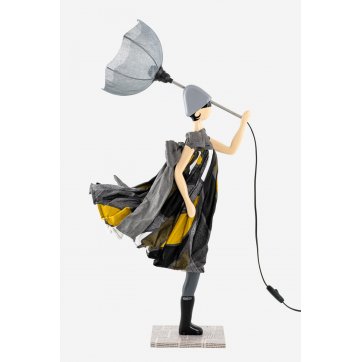 Skitso TABLE LAMP "SKITSO" - GIRL WITH GREY & YELLOW DRESS