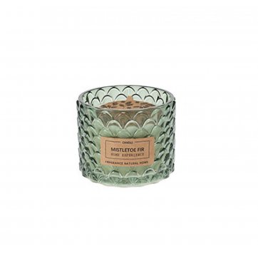 HOMEGURU ΑΡΩΜΑΤΙΚΟ ΚΕΡΙ ΣΕ ΓΥΑΛΙΝΟ ΠΡΑΣΙΝΟ ΒΑΖΑΚΙ ΣΧΗΜΑ ΚΟΥΚΟΥΝΑΡΙ ''MISTELETOE FIR''