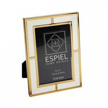 ESPIEL DECORATIVE PHOTO FRAME WHITE & GOLD 20cm x 25cm 