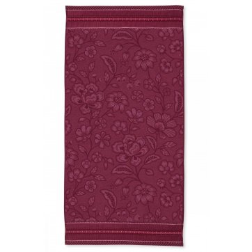 Pip Studio PIP STUDIO - TOWEL JASMIN JACQUARD DARK PINK 55cm x 100cm 
