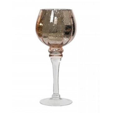 KAEMINGK DECORATIVE CANDLE HOLDER PINK GOLD 30cm
