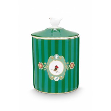 Pip Studio PIP STUDIO - ΠΟΡΣΕΛΑΝΙΝΗ ΜΠΙΣΚΟΥΤΙΕΡΑ LOVE BIRDS EMERALD-GREEN 1.3ltr