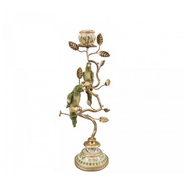 HOMEGURU DECORATIVE CANDLE HOLDER PARROTS GREEN 32.5cm 