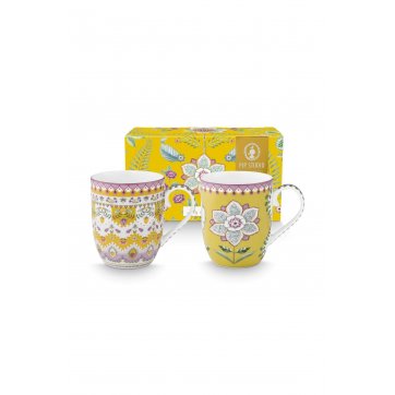 Pip Studio PIP STUDIO -  ΣΕΤ/2 ΠΟΡΣΕΛΑΝΙΝΕΣ ΚΟΥΠΕΣ LILY & LOTUS YELLOW 200ml