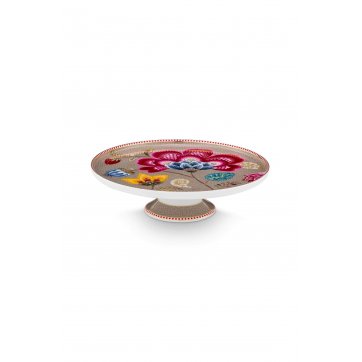 Pip Studio PIP STUDIO - PORCELAIN CAKE PLATE BLOOMING TALES KHAKI 21cm