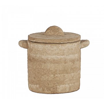 HOMEGURU DECORATIVE VINTAGE BEIGE CANISTER 17cm