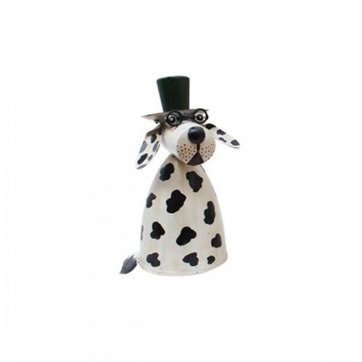 Interni oggi DECORATIVE METALLIC DOG WITH GREEN HAT 19cm 