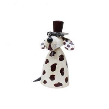 Interni oggi DECORATIVE METALLIC DOG WITH BROWN HAT 19cm 